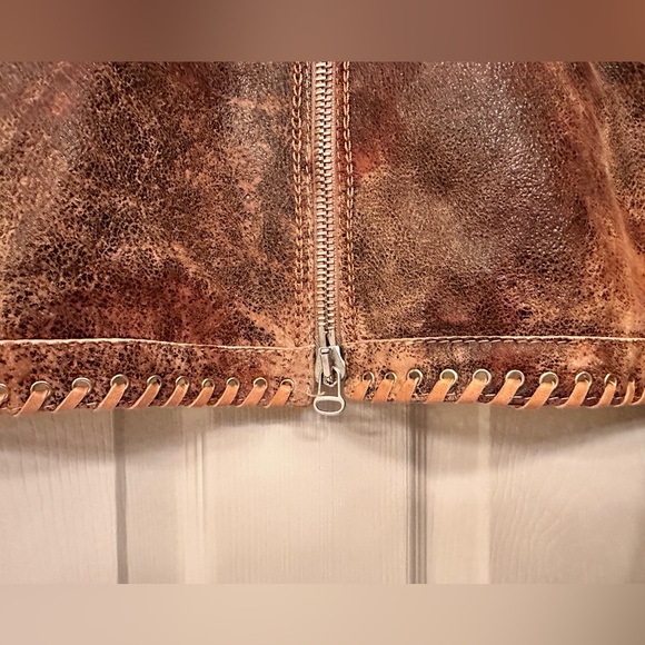 Men’s GIMO’S 100% pelle leather jacket medium small brown tan - Picture 14 of 16